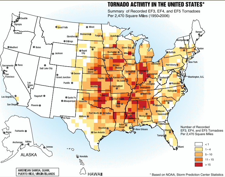 Tornado Alley Gebiete USA