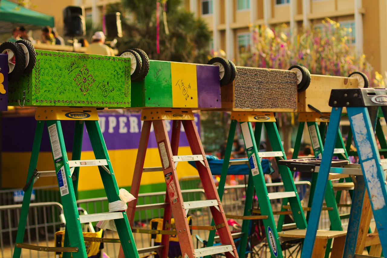 Symbolträchtige bunte Farben von Mardi Gras